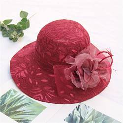 Kentucky Hats Frauen Chiffon Derby Fascinator Hüte Blume Hochzeit Kirche breite Krempe Fedora Hut von Youllyuu