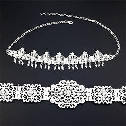 Marokko-Kaftan-Gürtel, Hochzeit, Brautschmuck, Metall, Blumenkleid, Taillenkette, verstellbarer Gürtel von Youllyuu
