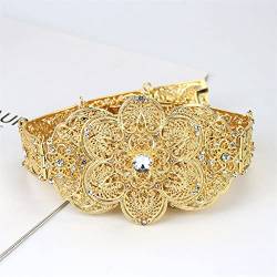 Vintage Metall Caucasus Gürtel für Damen Brautkleid Gürtel Blume Taillenkette Verstellbare Länge Kristall Bund von Youllyuu