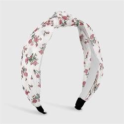 Youllyuu Blume Gedruckt Stirnband Chiffon Haar Hoop Stirnbänder Ethnische Haarschmuck Für Frauen Mädchen Weiß von Youllyuu