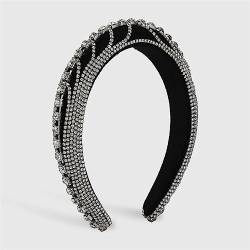 Youllyuu Bunte Kristall Stirnband Für Frauen Strass Haarband Barock Schwamm Gepolstert Haar Hoop Braut Haar Zubehör Silber von Youllyuu