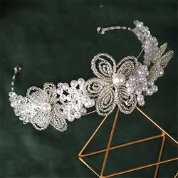 Youllyuu Perlen Blume Perlen Haarband Hochzeit Haarschmuck Haarreifen für Frauen von Youllyuu