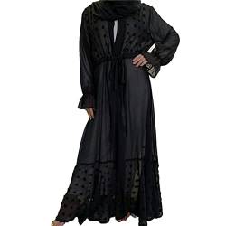 Youllyuu Türkei Robe Musulman Cardigan Muslim Hijab Kleid Islam Caftan Kaftans Abaya Dubai Kimono Abayas, Schwarz , 46 von Youllyuu