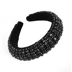 Youllyuu Volle Strass Stirnband Für Frauen Kristall Gepolstert Haarband Luxus Mode Haar Hoops Headwear Haar Zubehör schwarz Haarband 1 von Youllyuu