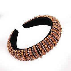 Youllyuu Voller Strass Stirnband Für Frauen Kristall Gepolstert Haarband Luxus Mode Haar Hoops Headwear Haar Zubehör gelb Haarband von Youllyuu