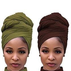 Große Haribänder Stirnbänder für schwarze Haare Kopfwickel für Frauen Armeegrün Haarband von Youme