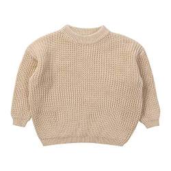 Kleinkind Neugeborene Baby Jungen Mädchen Strickpullover Lose Langarm warme Pullover Tops Sweatshirt Herbst Winter Kleidung (D-Beige, 6-9 Monate) von Young Forever