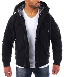 XH4 Young & Rich 4003 gefütterte Herren Winterjacke Jacke Parka Schwarz XXL von Young&Rich