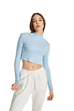 Young & Rich Damen Crop Top, Long Sleeve Mock Neck Basic Top, Tank Top, Summer and Winter Shirt, XS- XL von Young&Rich