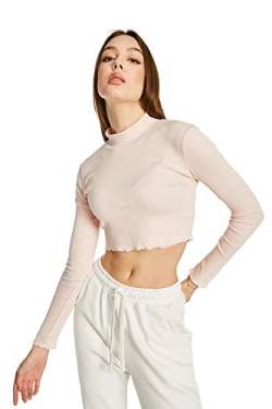 Young & Rich Damen Crop Top, Long Sleeve Mock Neck Basic Top, Tank Top, Summer and Winter Shirt, XS- XL von Young&Rich