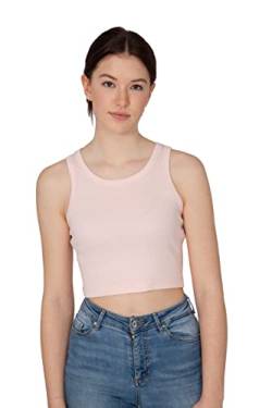 Young & Rich Damen Crop Top, Sleeveless Racerback Basic Top, Tank Top, Summer Shirt, XS- XL, Crewneck (M, Rosa) von Young&Rich