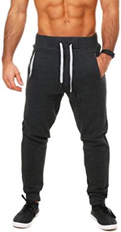 Young & Rich Herren Baggy Freizeithose Sporthose Sweatpants Jogginghose Trainingshose tief sitzend drop crotch low , Grösse:S;Farbe:Dunkelgrau von Young & Rich