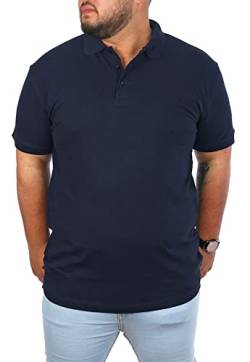 Young & Rich Herren Übergröße Polo Shirt einfarbig Uni Basic Big Size optimierte Moderne Passform, Grösse:3XL, Farbe:Dunkelblau von Young&Rich