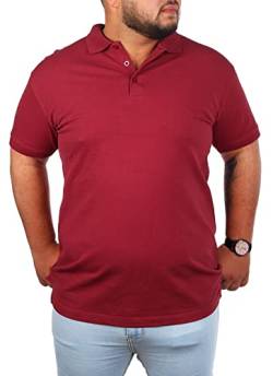 Young & Rich Herren Übergröße Polo Shirt einfarbig Uni Basic Big Size optimierte Moderne Passform, Grösse:3XL, Farbe:Weinrot von Young&Rich