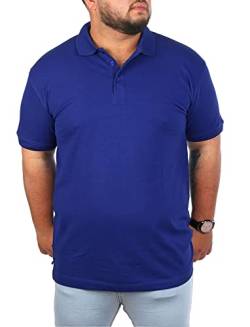 Young & Rich Herren Übergröße Polo Shirt einfarbig Uni Basic Big Size optimierte Moderne Passform, Grösse:5XL, Farbe:Blau von Young&Rich
