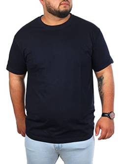 Young & Rich Herren Übergröße Uni Basic T-Shirt mit Rundhals Ausschnitt einfarbig Round Neck Tee Big Size optimierte Moderne Passform, Grösse:3XL, Farbe:Schwarz von Young&Rich