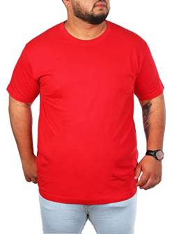 Young & Rich Herren Übergröße Uni Basic T-Shirt mit Rundhals Ausschnitt einfarbig Round Neck Tee Big Size optimierte Moderne Passform, Grösse:5XL, Farbe:Rot von Young&Rich