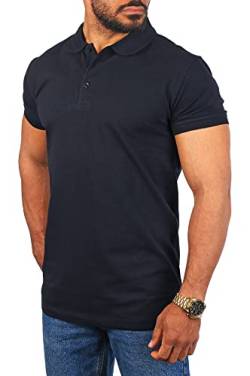 Young & Rich Herren Uni Polo Shirt mit Knopfleiste Regular fit einfarbig Basic 1002 Größe S bis 9XL!, Grösse:3XL, Farbe:Navyblau von Young&Rich