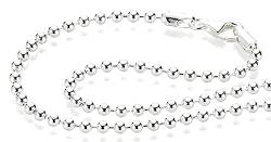 YoungDiamondFashion YDF Damen Kugelkette Silberkette Halskette Silber 60 cm 925 Sterlingsilber rhodiniert Kugelgröße 3,0 mm Silberkugeln Beads Chain von YoungDiamondFashion