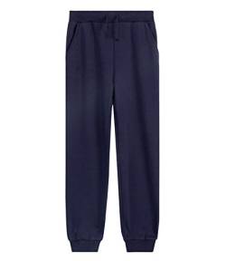 YOUNGSOUL Kinder Gefütterte Jogginghose Jungen Mädchen Winter Hose Thermo Sporthose Sweathose Dunkelblau DE: 140-146 (Herstellergröße L) von YoungSoul