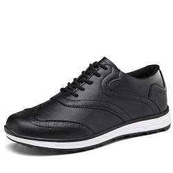 Youngtie Golfschuhe Herren Atmungsaktive den Außenbereich wasserdichte rutschfeste Gummisohle Ganzjährige Sportschuhe Schwarz EU 42 von Youngtie