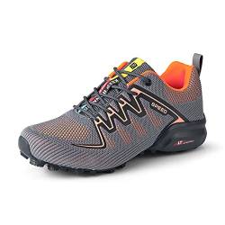 Youngtie Wanderschuhe für Herren Wasserdichte rutschfeste verschleißfeste Outdoor-Wanderschuhe mit mittlerer Taille Wanderschuhe Schwarz Orange EU 46 von Youngtie