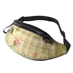 Bauchtasche mit Blumen und Schmetterlingen für Damen und Herren, modische Hüfttasche zum Wandern, Laufen, Reisen, Schwarz , Einheitsgröße, Reise-Kleidersack von YoupO