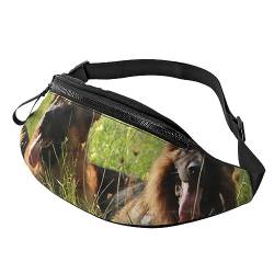 Bauchtasche mit Deutschem Schäferhund für Damen und Herren, modische Hüfttasche, Crossbody-Bauchtaschen für Wandern, Laufen, Reisen, Schwarz , Einheitsgröße, Reise-Kleidersack von YoupO