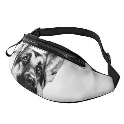 Bauchtasche mit Deutschem Schäferhund für Damen und Herren, modische Hüfttasche, Crossbody-Bauchtaschen für Wandern, Laufen, Reisen, Schwarz , Einheitsgröße, Reise-Kleidersack von YoupO