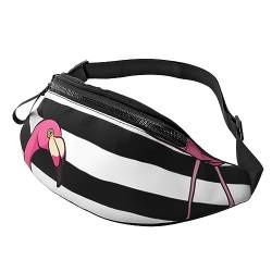 Bauchtasche mit pinkem Flamingo, für Damen und Herren, modische Hüfttasche, Crossbody-Bauchtaschen zum Wandern, Laufen, Reisen, Schwarz , Einheitsgröße, Reise-Kleidersack von YoupO