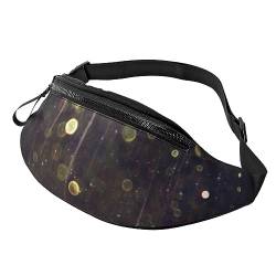 Gold Sparkling Star Bauchtasche für Damen Herren Mode Hüfttasche Crossbody Bauchtaschen für Wandern Laufen Reisen Hüfttasche, Schwarz , Einheitsgröße, Reise-Kleidersack von YoupO