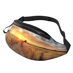 Golden Wheat Field Bauchtasche für Damen und Herren, modische Hüfttasche, Crossbody-Bauchtaschen für Wandern, Laufen, Reisen, Schwarz , Einheitsgröße, Reise-Kleidersack von YoupO