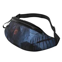 Halloween Foggy Night Fanny Pack für Damen Herren Mode Hüfttasche Crossbody Bauchtaschen für Wandern Laufen Reisen Hüfttasche, Schwarz , Einheitsgröße, Reise-Kleidersack von YoupO