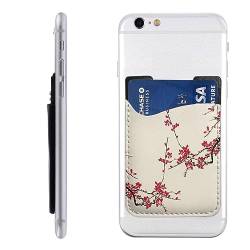 Japanische Blumen-Kirschblüte, Handytasche, Handygeldbörse, Kartenbrieftasche für Damen und Herren, selbstklebende Handy-Ledergeldbörse, Kartenhalter, passend für die meisten Handyhüllen, Kartenhalter von YoupO