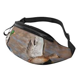 Mallard Ducks Bauchtasche für Damen und Herren, modische Hüfttasche, Crossbody-Bauchtasche für Wandern, Laufen, Reisen, Schwarz , Einheitsgröße, Reise-Kleidersack von YoupO