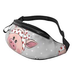 Pink Pig Bauchtasche für Damen und Herren, modische Hüfttasche, Crossbody-Bauchtaschen zum Wandern, Laufen, Reisen, Schwarz , Einheitsgröße, Reise-Kleidersack von YoupO