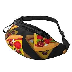 Pizza 3D Bauchtasche für Damen Herren Mode Hüfttasche Crossbody Bauchtaschen für Wandern Laufen Reisen Hüfttasche, Schwarz , Einheitsgröße, Reise-Kleidersack von YoupO