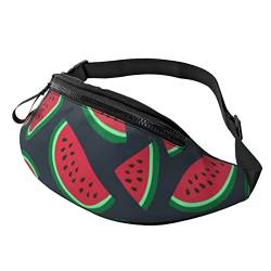 Rote Wassermelone Bauchtasche für Damen Herren Mode Hüfttasche Crossbody Bauchtaschen für Wandern Laufen Reisen Hüfttasche, Schwarz , Einheitsgröße, Reise-Kleidersack von YoupO