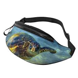 Sea Turtle Bauchtasche für Damen und Herren, modische Hüfttasche, Crossbody-Bauchtaschen für Wandern, Laufen, Reisen, Hüfttasche, Schwarz , Einheitsgröße, Reise-Kleidersack von YoupO