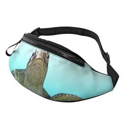 Sea Turtle Bauchtasche für Damen und Herren, modische Hüfttasche, Crossbody-Bauchtaschen für Wandern, Laufen, Reisen, Hüfttasche, Schwarz , Einheitsgröße, Reise-Kleidersack von YoupO