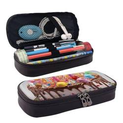 YoupO Federmäppchen Stifttasche für Frauen Stifteetui Organizer Federmäppchen für Büro Zuhause Happy Birthday Schön, Schwarz , Einheitsgröße, Taschen-Organizer von YoupO