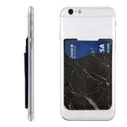 YoupO Gold Black Marble Cell Phone Pocket Phone Wallet Card Wallet for Women Men Self Adhesive Cell Phone Leather Wallet Card Holder Fits Most Cell Phones Cases Card Holder for Back of Phone, weiß, von YoupO