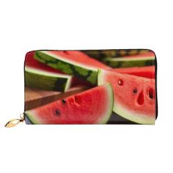 YoupO Slices of Watermelon Wallet for Women Leather Purse with Zipper Coin Pockets Fashion Handbag Bag, Schwarz , Einheitsgröße von YoupO