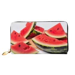 YoupO Slices of Watermelon Wallet for Women Leather Purse with Zipper Coin Pockets Fashion Handbag Bag, Schwarz , Einheitsgröße von YoupO