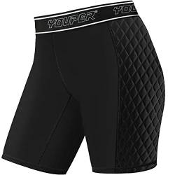 Youper Damen Classic Softball Slider Shorts Compression Padded Slider Shorts - Schwarz - Groß von Youper