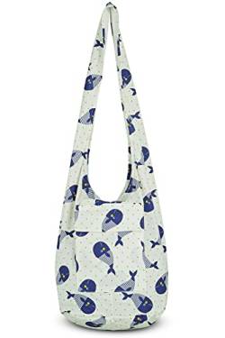 Taschen für Frauen Boho Geldbörsen Baumwolltasche für Unisex von YOUR COSY (Little Whale) von Your Cozy