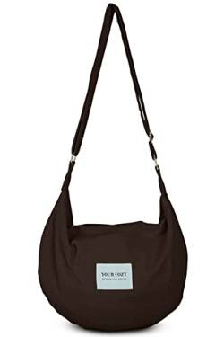 YOUR COSY Damen Sling Umhängetaschen Große Schulter Shopping Hobo Bag Handtasche Top Zip Bags Handmade Messenger Bag (Chocolate) von Your Cozy