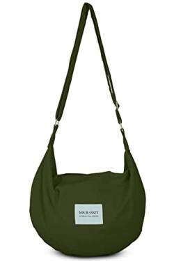 YOUR COSY Damen Sling Umhängetaschen Große Schulter Shopping Hobo Bag Handtasche Top Zip Bags Handmade Messenger Bag (Wald) von Your Cozy
