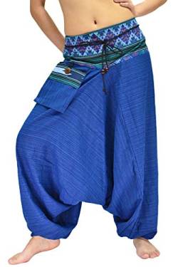 YOUR COZY Bjelly Traditionelle lose Haremshose, 100% Baumwolle, Unisex Gr. One Size, blau von Your Cozy