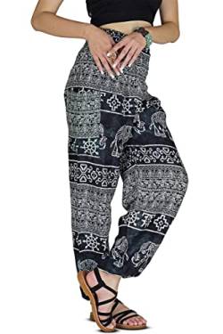 Your Cozy Damen Haremshose Boho Genie Aladin Gesmokte Taille Yogahose, Ägäis, S von Your Cozy